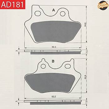 HARLEY DAVIDSON XL / XLH 1200 Fren Balatas n Arka Goldfren AD-181