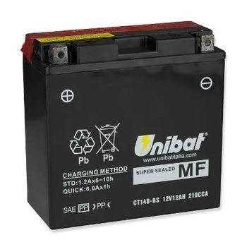 Unibat CT14B-BS 12V12AH  Motosiklet ve ATV Aks