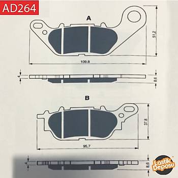 YAMAHA N-MAX 150 Arka Fren Balatas Goldfren AD-264