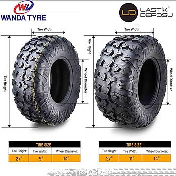 Wanda 27X11.00-14 P3036 8 Kat Arka Lastik