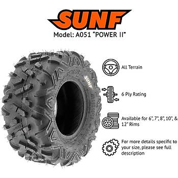 SunF 22X10-10 A051 Power II 6 Kat Atv Arka Lastik