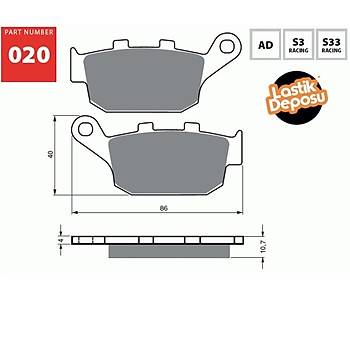 Honda CB 250 FT/FV/FX/FY/F1 Hornet 1996-2001 Arka Fren Balatas Gold Fren S3-020