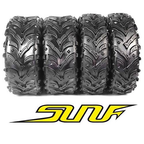 SunF Set 25x8-12 ve 25x10-12 A024 Mud Trail 6Kat Atv Lastik Takımı Ön-Arka