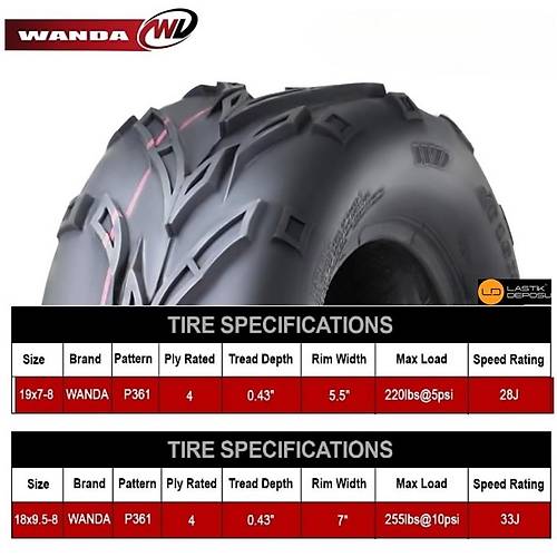 Wanda 19x7-8 P361 4PR Atv Ön Lastik