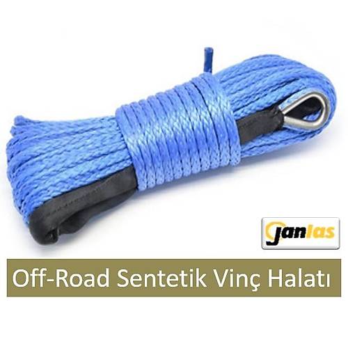 Janlas Offroad 4x4 Sentetik Vinç Halatı Mavi