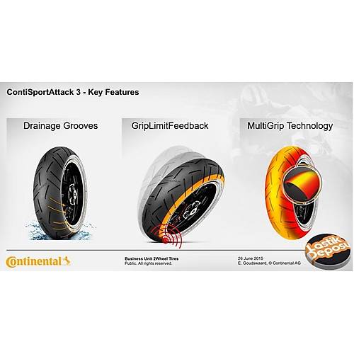 Continental Set 120/70ZR17 ve 200/55ZR17 Conti Sport Attack3 n Arka Takm