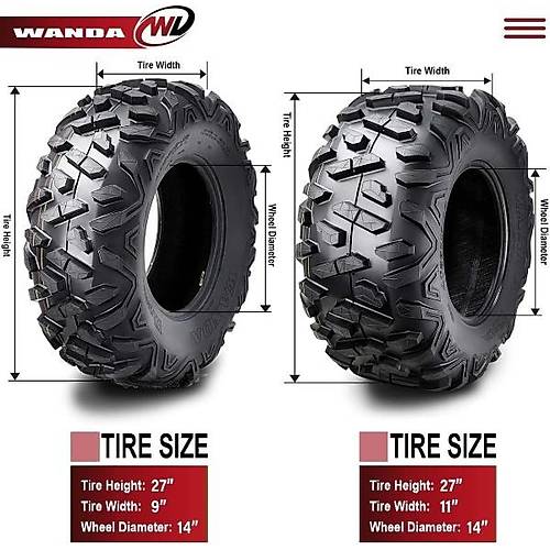 Wanda Set 27x9-14 ve 27x11-14 P350 6PR Atv Ön Arka Takım