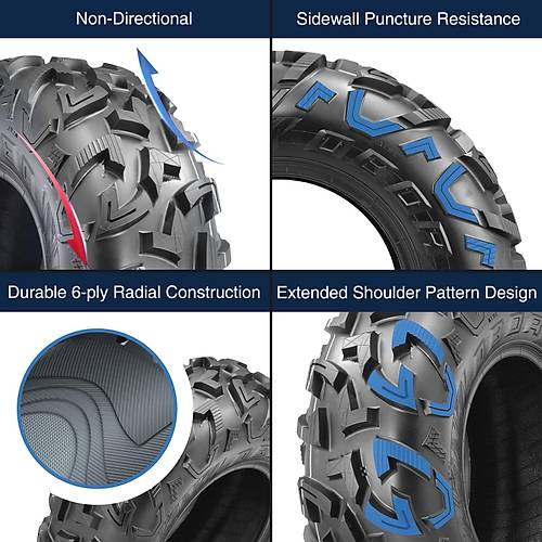 Obor Set 25x8.00R12 ve 25x10.00R12 WU31-WU32 Piranha 6PR Atv Ön Arka Takım Lastiği