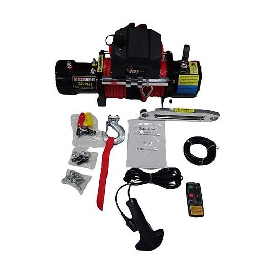 Janlas Extreme 12000 lbs Sentetik Kırmızı  Halat 4x4 Offroad Vinç 12V