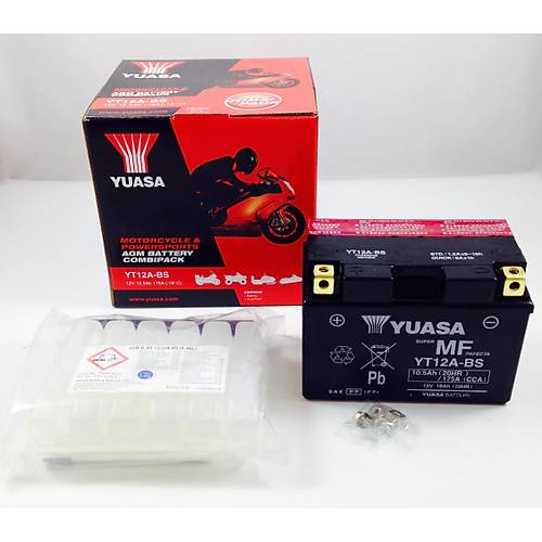 Yuasa YT12A-BS 12V10 AH Bakımsız Motosiklet ve ATV Aküsü
