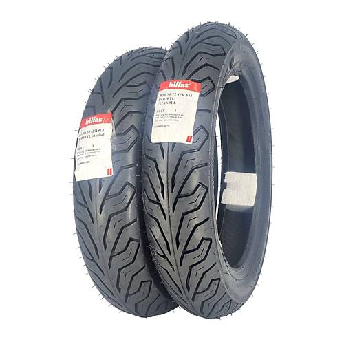 Billas Set 90/90-12 ve 100/90-10 BL034 TL 4PR Motosiklet Lastiği Ön Arka Takım