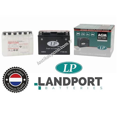 LP YT9B-BS 12V8AH Bakmsz AGM Motosiklet Aks