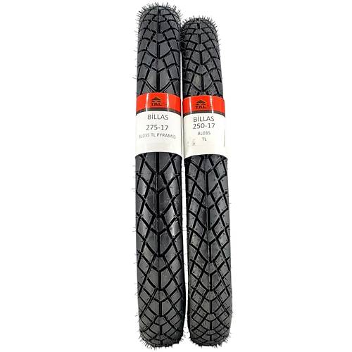 Billas Set 2.50-17 ve 2.75-17 BL035 TL 4PR Motosiklet Lastiği