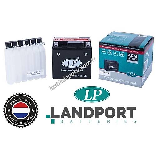 LP YTX12-BS 12V10AH Bakmsz AGM Motosiklet Aks