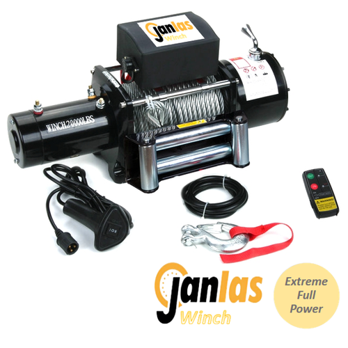 Janlas Extreme 20000 lbs elik Halatl 4x4 Offroad ve Oto Kurtarc Vin 12V