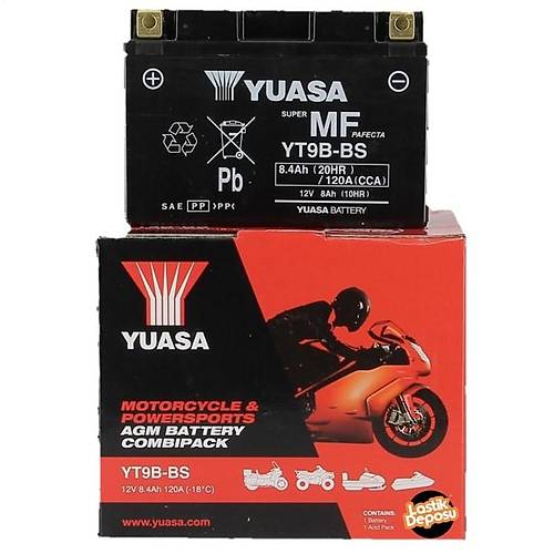 Yuasa YT9B-BS 12V8AH Bakımsız AGM Motosiklet Aküsü