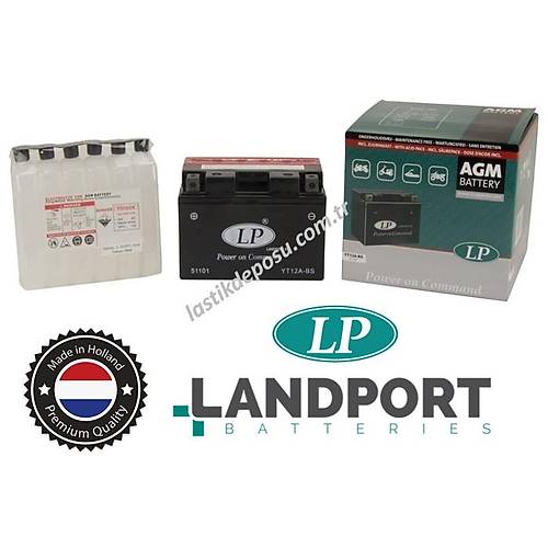 LP YT12A-BS 12V11AH Bakımsız AGM Motosiklet Aküsü