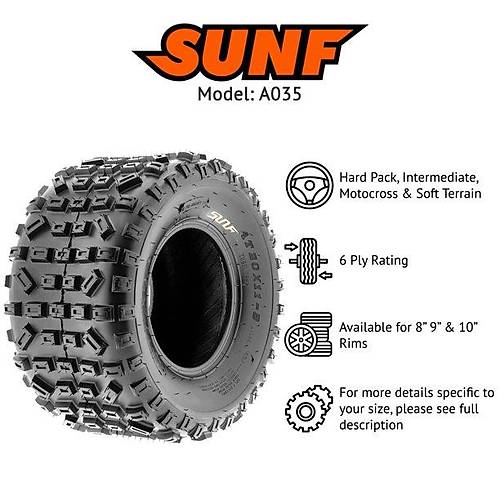 SunF 20x11-9 A035 6Kat Atv Arka Lastik
