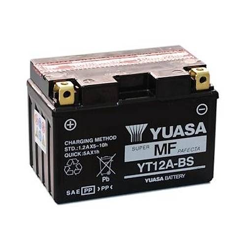 Yuasa YT12A-BS 12V10 AH Bakımsız Motosiklet ve ATV Aküsü