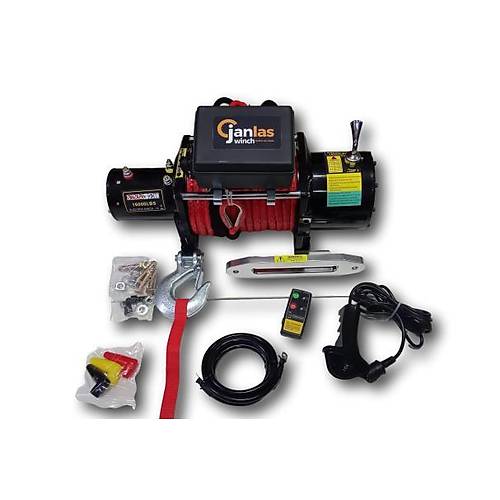 Janlas Extreme 16000 LB Sentetik Krmz Halat 4x4 Offroad ve Oto Kurtarc Vin 24V