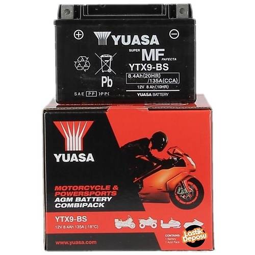 Kawasaki Ninja 400 (2008 - 2019) Yuasa YTX9-BS 12V8AH Bakmsz Motosiklet Aks