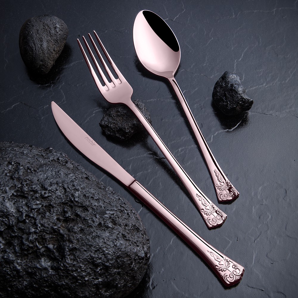 Akasya Titanium Bronz 36 Parça Çatal Kaşık Bıçak Takımı
