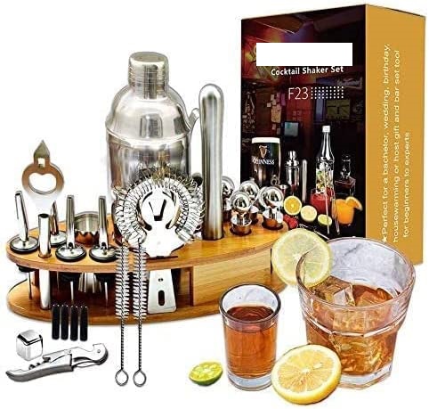 Ahşap Standlı Bar Kokteyl Seti 23 Parça