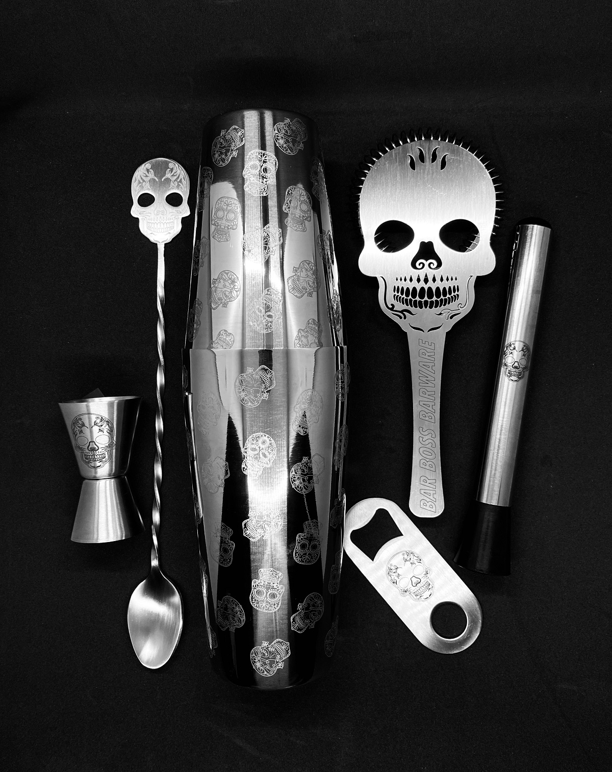 A1 Bar Boss Skull Tattoo Cocktail Set