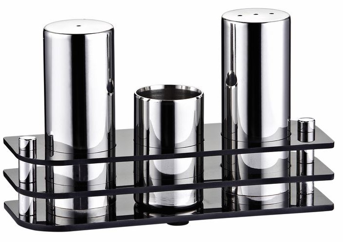 Biradlı 3'Lü Model  Pleksi St. Tuzluk Takımı (Parlak)