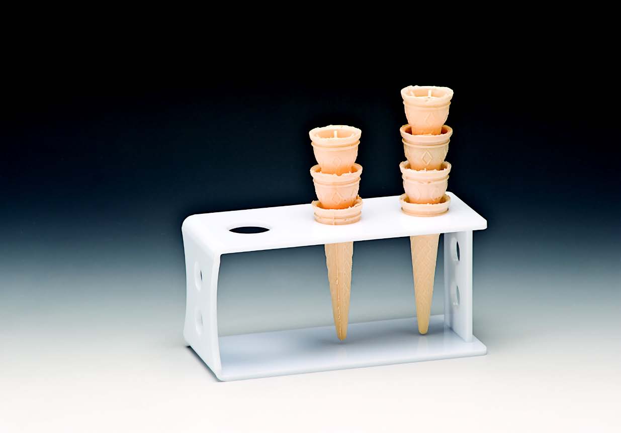 3 Lü Dondurma Servis Standı/U Model -Beyaz