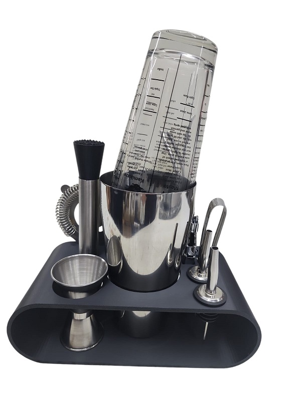 10 Parça Standlı Kokteyl Hazırlama Seti Boston Shaker 700 Ml