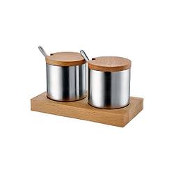 Biradl�  Ah�ap Standl� Yuvarlak 2'Li  Baharatl�k