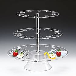 3 Katl� Akrilik Servis Stand� / 45 G�zl�