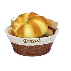 Bora Plastik Has�r Desenli Bez Kaplamal� Ekmek Sepeti