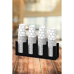 4 B�lmeli Metal Karton Bardakl�k - 14 Oz Kapasiteli