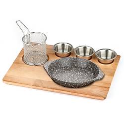 D�k�m Yuvarlak Kulplu Fajita Sunum Seti Teflon