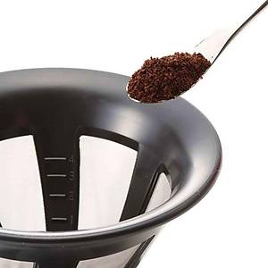 Hario 02 Kendinden Filtreli Dripper (Siyah)