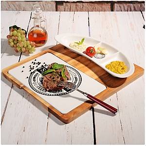 Porselen Bambulu Damgal� Sunum Tahtas�