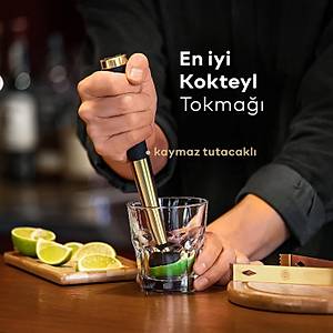Lks Kokteyl Shaker Seti, Hediye Kutusu, Saklama antas Ve Tarif Kitab - Altn