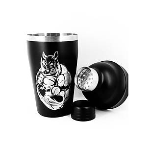B4 Bar Boss Rhino Tattoo �elik Kokteyl Shaker Siyah