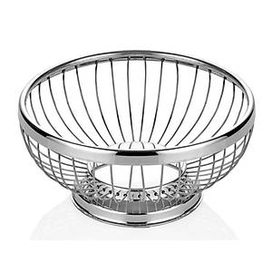 Paslanmaz Yuvarlak Ekmek Ve Meyve Sepeti 21 Cm