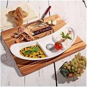 Porselen Bambulu Damgal Sunum Tahtas