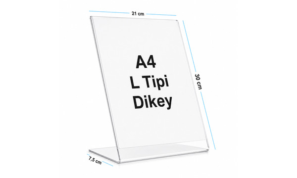 A4 L Tip Dikey Pleksi F�yl�k