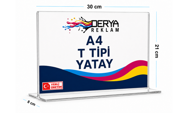 A4 T Tipi Yatay Pleksi F�yl�k