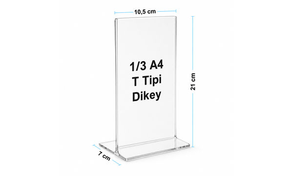 1/3 A4 T Tipi Dikey Pleksi F�yl�k