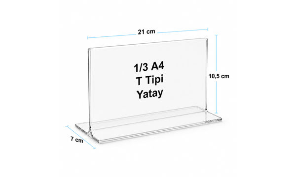 1/3 A4 T Tipi Yatay Pleksi F�yl�k