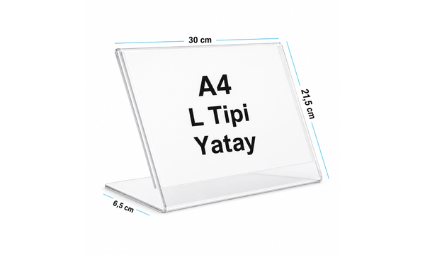 A4 L Tip Yatay Pleksi F�yl�k