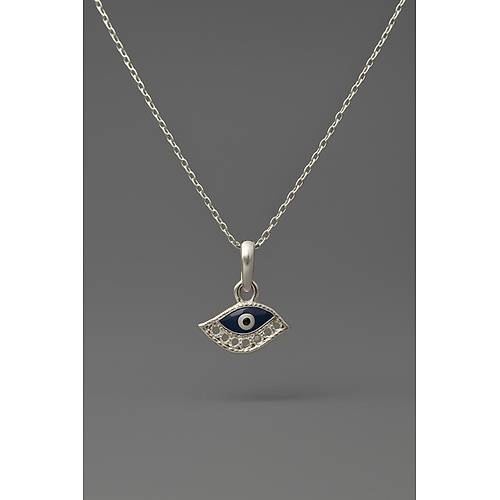 Nazar Boncuklu G�m�� Kolye Uc-554