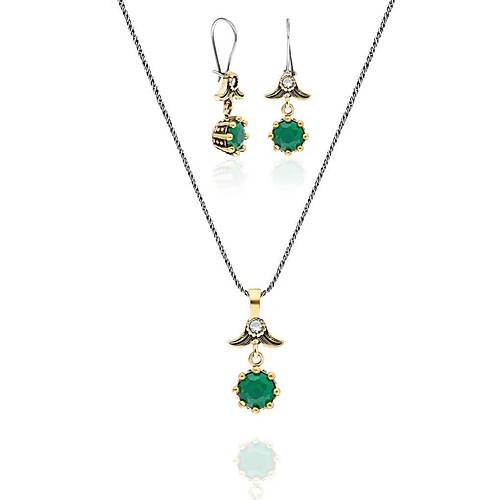 Otantik Gm Yeim Tal Kadn Kolye Ucu ve Kpesi SET-370