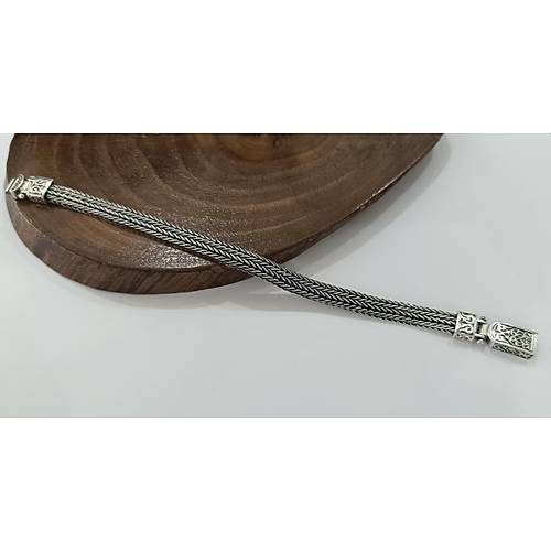 Erkek Bileklik 925 Ayar G�m�� Bileklik Midyat Has�r Modeli Bilezik BLK-421